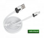 Kabel USB/micro-USB płaski biały